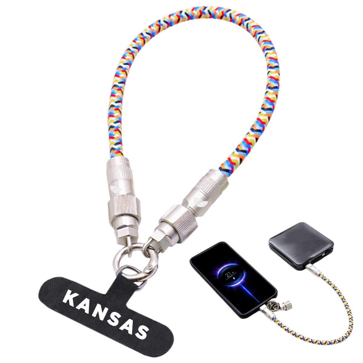 Custom Braided Nylon Charging Cable Lanyard