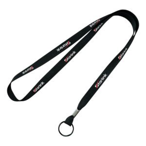 Custom Polyester Lanyards w/ Metal Crimp and Split Ring - .38"w