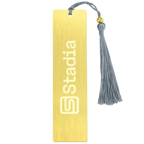 Custom Retro Brass Bookmark w/ Tassel