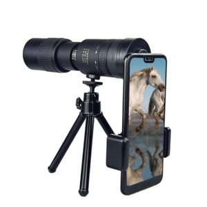 Custom 10-300X40mm Super Telephoto Zoom Monocular Telescope w/ Smartphone Tripod