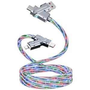 Custom 4-in-1 Light Up Flowing Charging Cable