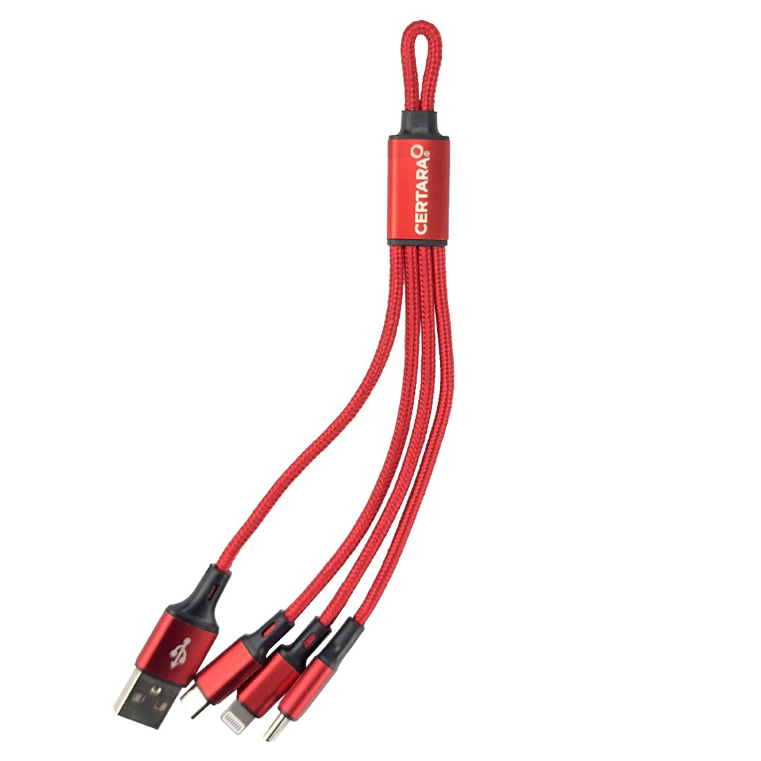 Custom 3-in-1 Braided Loop Charging Cable