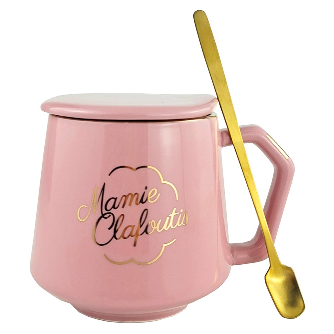 Custom Trapezoid Coffee Mug w/ Lid - 13 oz.