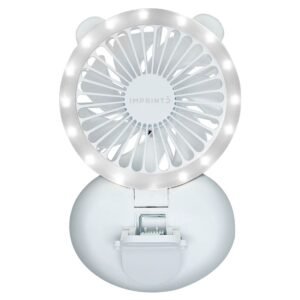 Custom 2 in 1 Clip On Table & Neck Mini Fan w/ Selfie Ring Light