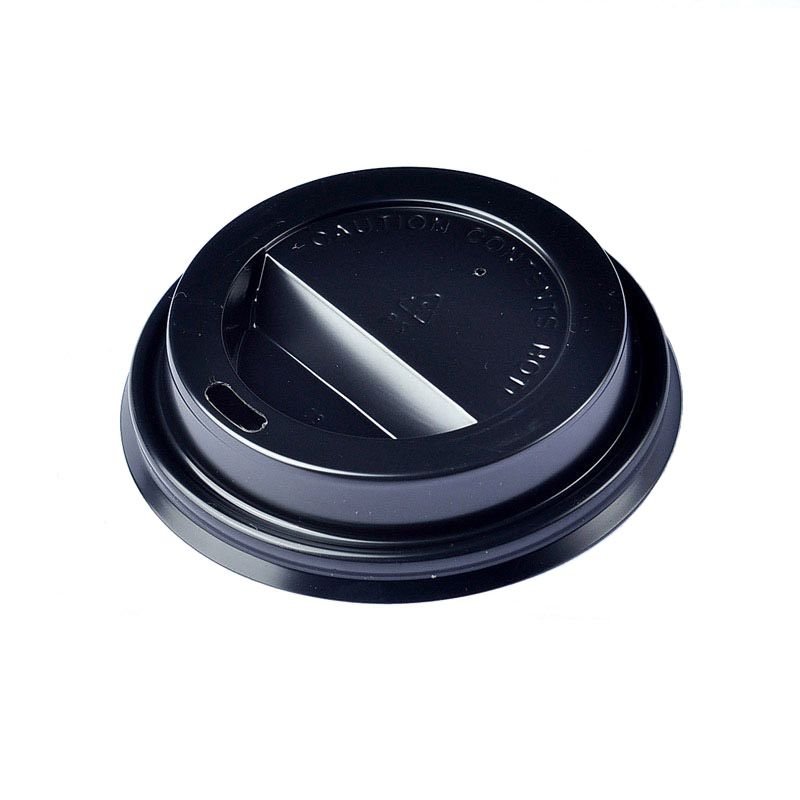 Black Traveler Lids for 8oz Paper Hot Cups (80mm) - 1000 / Case