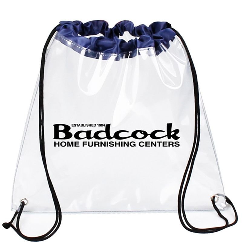 Custom Clear PVC Drawstring Backpack - 12"w x 12"h