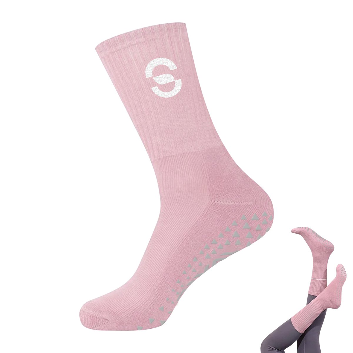 Custom Yoga Pilate Knit Cotton Socks w/ Grips