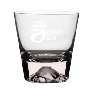 Custom Snow Mountain Shaped Whisky Rocks Glass - 10 oz.