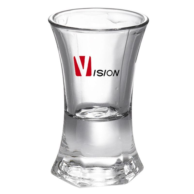 Hexagonal Bottom Round Mouth Custom Shot Glass - 0.4 oz.