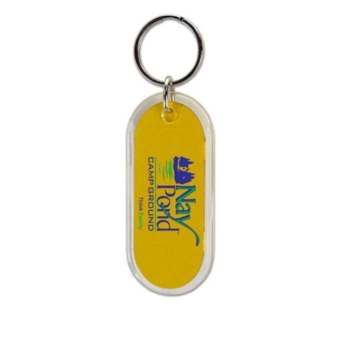 Full Color Large Oval Crystal Custom Keychains