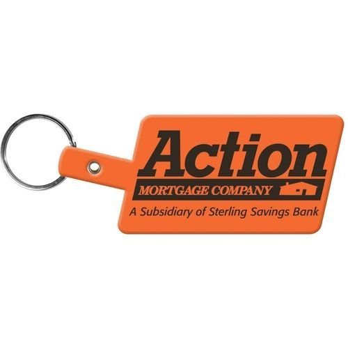 Slanted Rectangle Soft Printed Key Tag