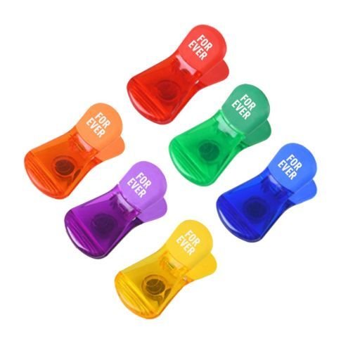 Custom Food Bag Colored Clip w/ Refrigerator Magnet