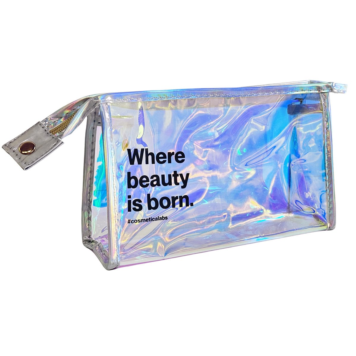 Custom Holographic PVC Makeup Pouch - 8.7"w x 5.5"h x 2.8"d