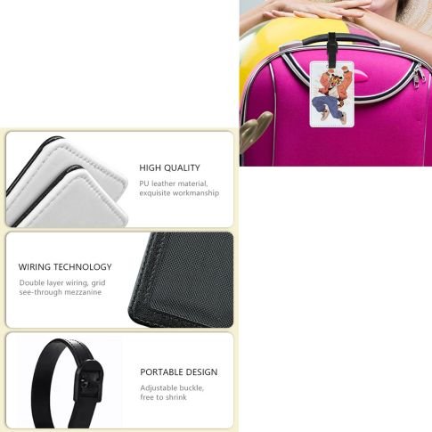 Custom Sublimation Leatherette Luggage Tag