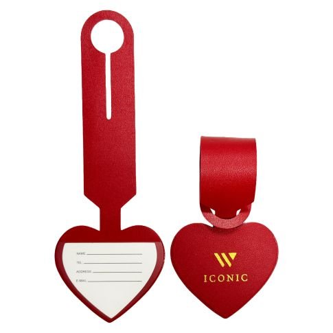 Custom Heart Shaped PU Leather Luggage Tag