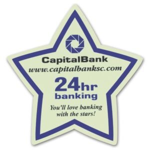 Promotional Glow in the Dark Custom Magnet - Star - 3" w x 2.63" h
