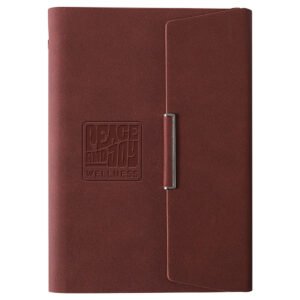 Custom Leather Look Loose-Leaf Magnetic Notebook - 6.7'' x 9.2''