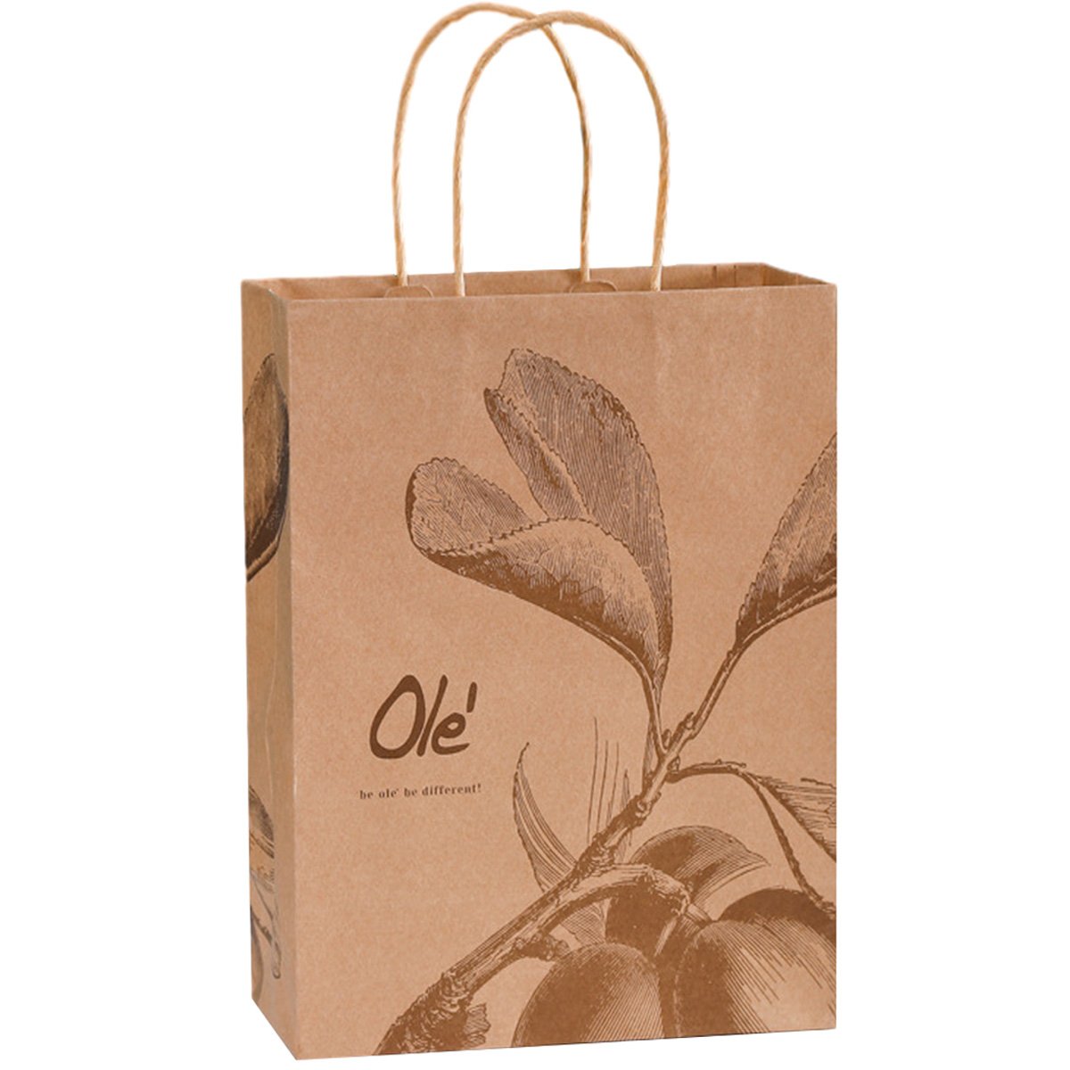 Full Color Custom Kraft Paper Shopping Bag - 5.9''w x 8.3''h x 3.2''d