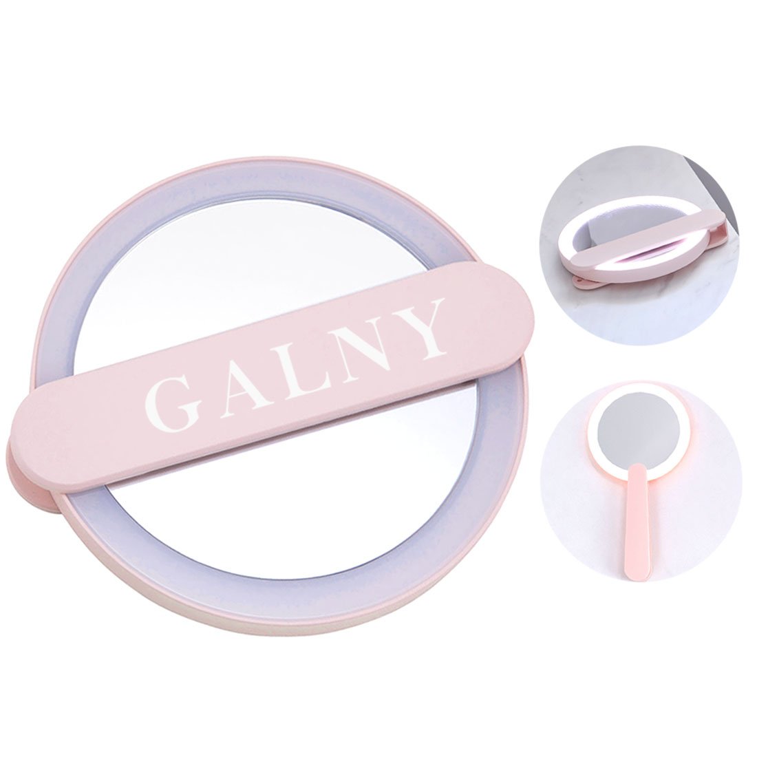 Custom Handheld Swivel LED Compact Makeup Mirror