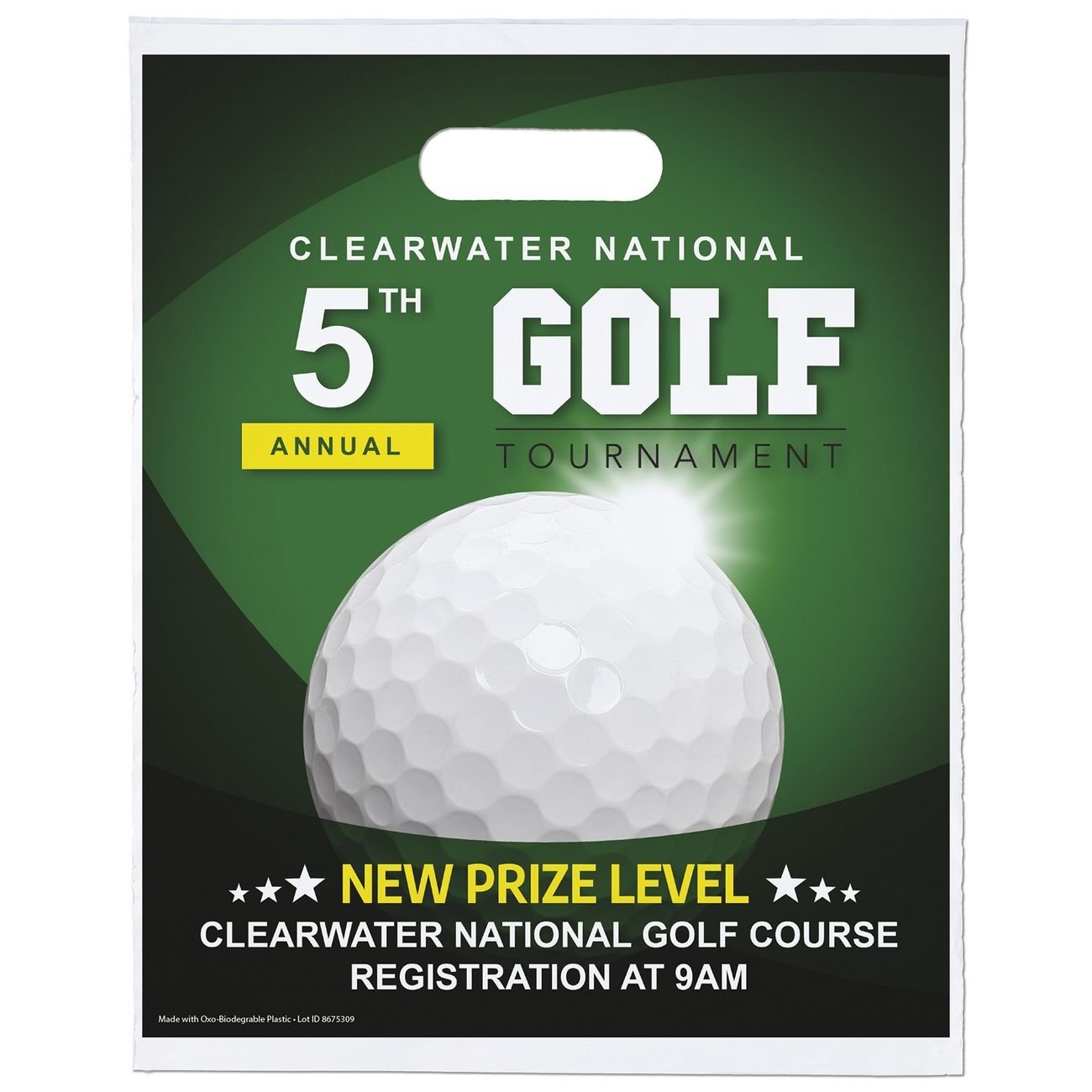 Full Color Biodegradable Custom Plastic Bag - 12"w x 15"h