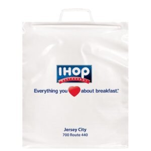 Full Color Molded Finger Grip Handle Custom Plastic Bags - 12"w x 14"h x 3"d