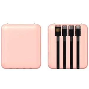 Full Color Custom Power Bank w/ Duo Charging Cable - 6000 mAh