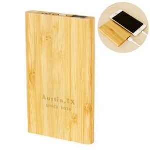 Custom Bamboo Type-C Power Bank - 5000 mAh