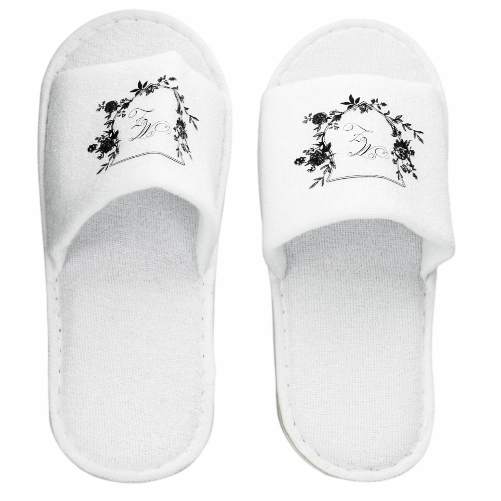 Custom Open Toe Terry Cotton Hotel Slippers