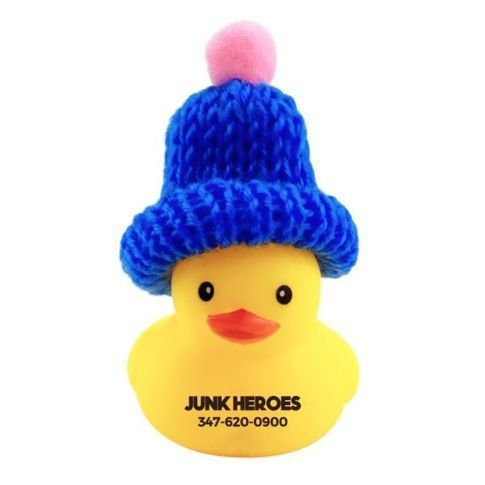 Promotional Logo Bath Rubber Duck w/ Hat - 2.1" x 2" x 1.65"