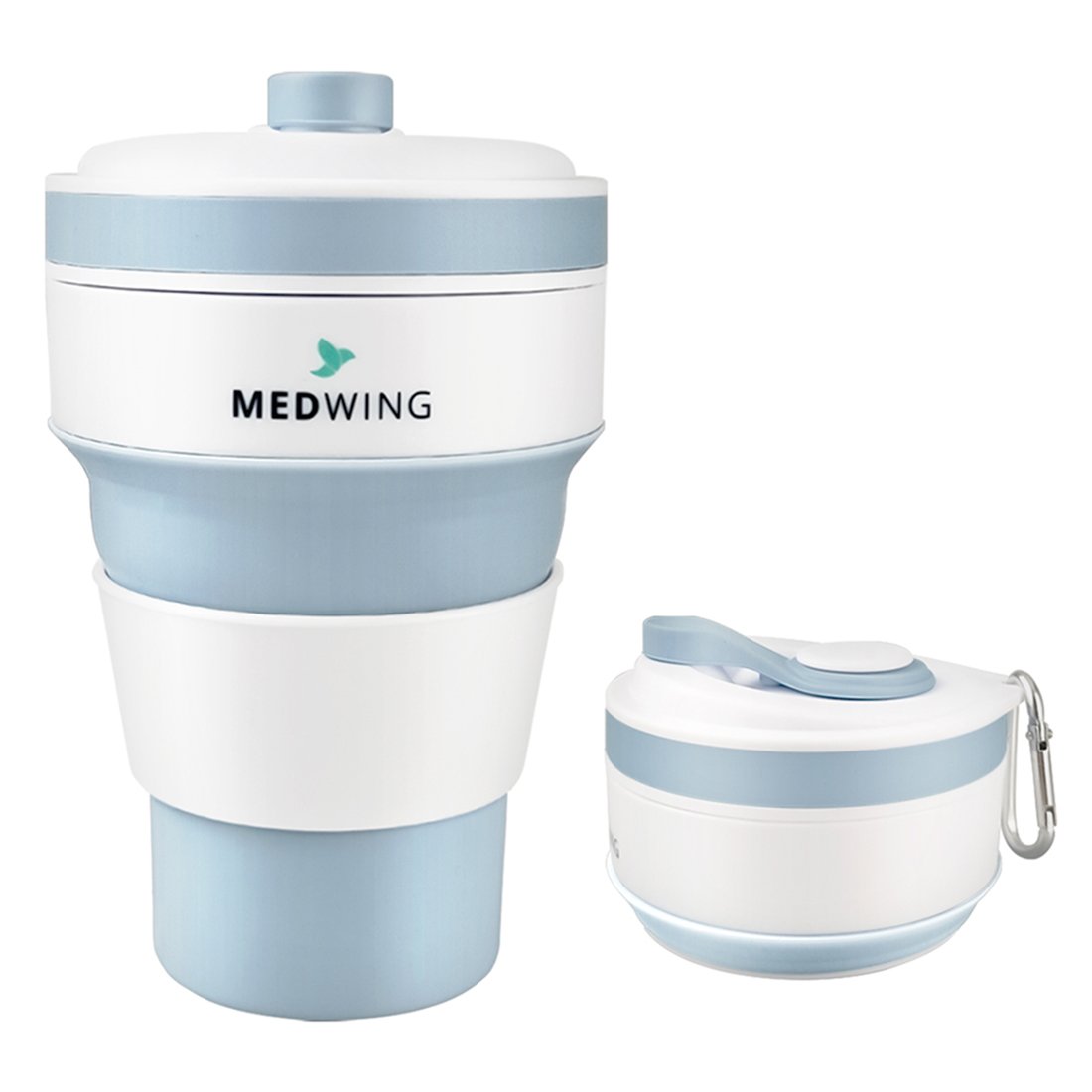 Custom Silicone Collapsible Cup w/ Carabiner - 12 oz.