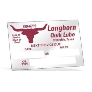 Vehicle Maintenance Promotional Vinyl Stickers