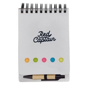 Custom Sticky Flags Spiral Jotter w/ Pen