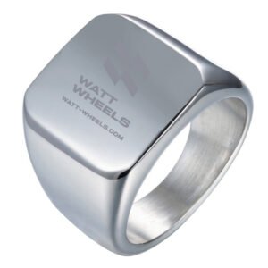 Custom Stainless Steel Square Signet Mens Rings