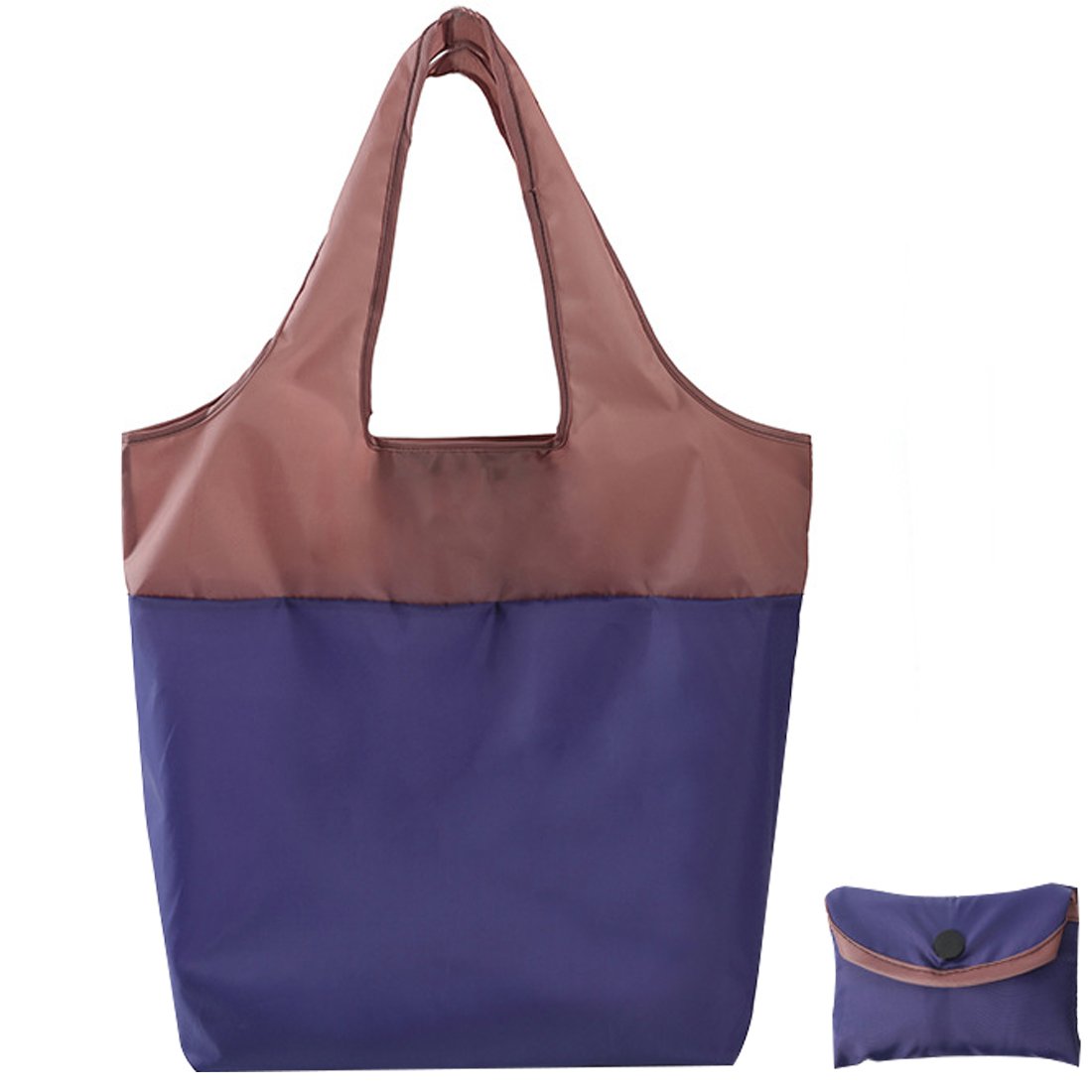 Custom Two-Tone rPET Foldable Shopper Tote - 18"w x 25"h x 6"d