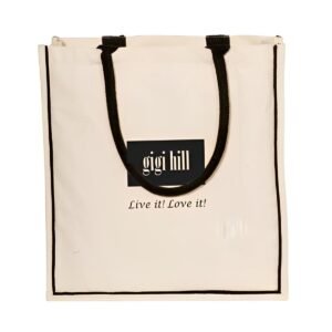 Custom Cotton Nantucket Shopping Tote Bag - 15"w x 15.75"h x 6"d