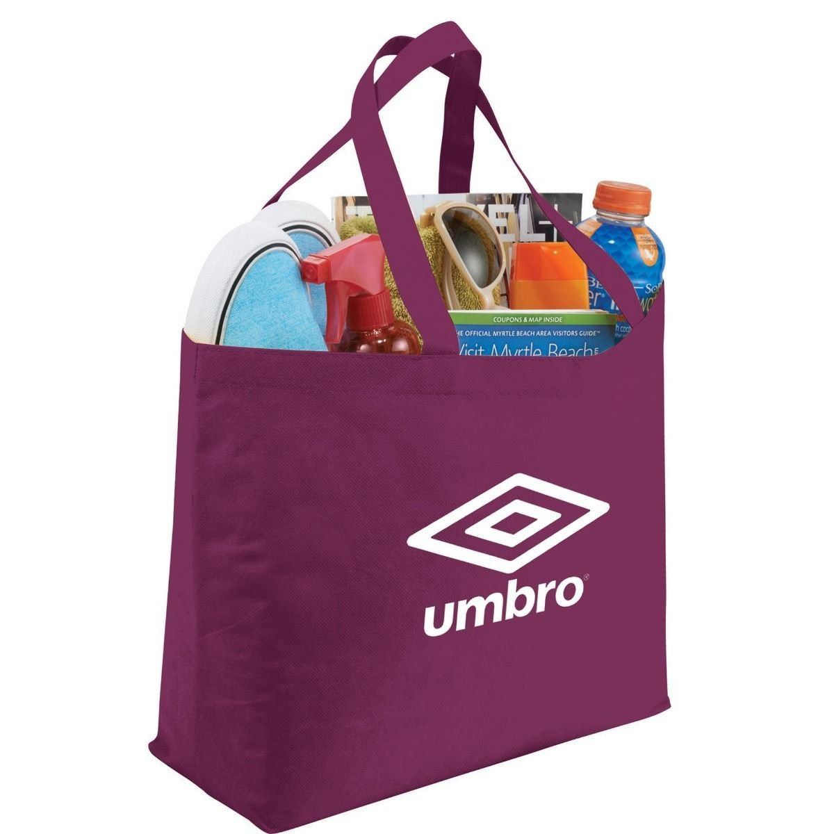 Jumbo Non-Woven Custom Shopper Tote Bag - 19.75"w x 12"h x 5"d