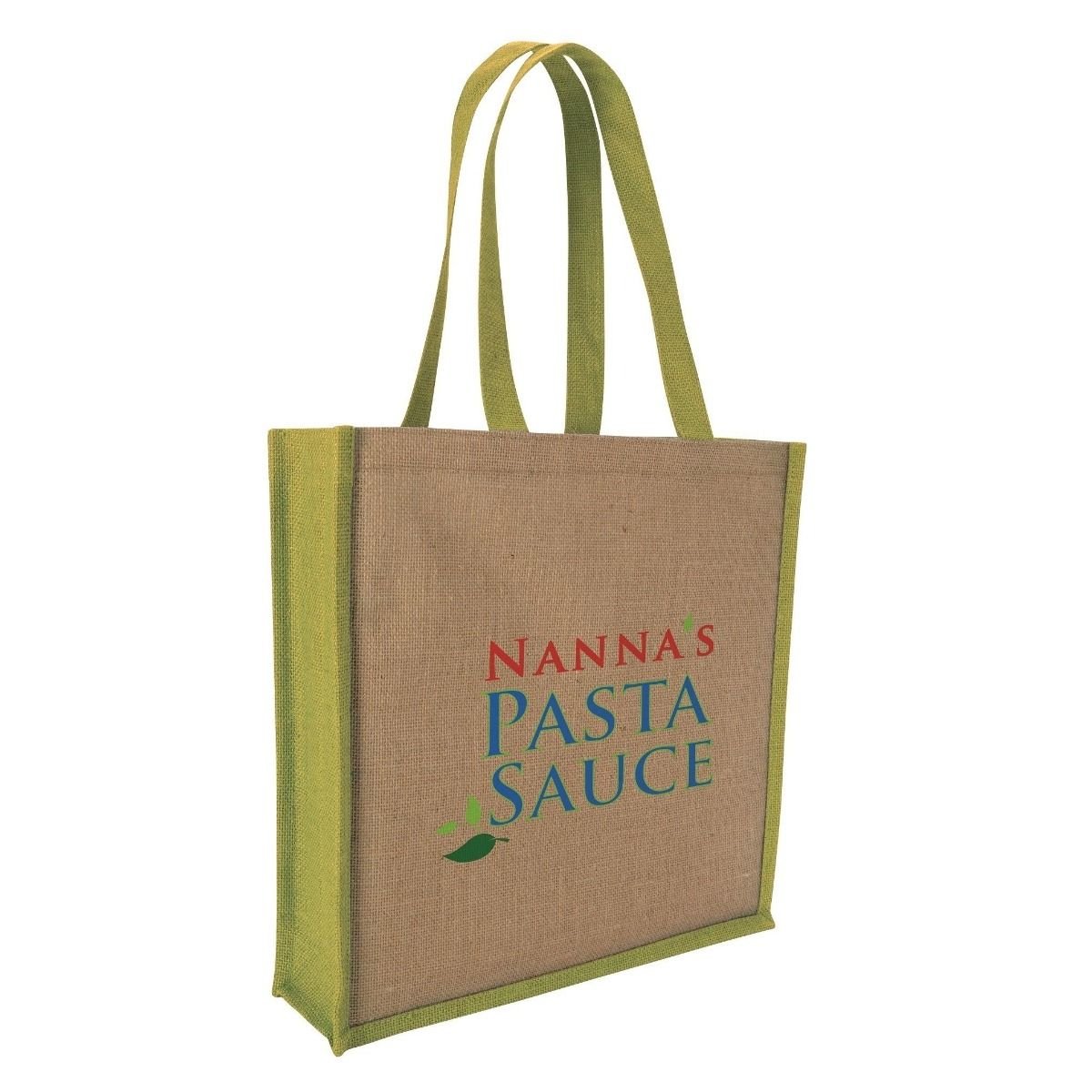 Jute Portrait Custom Tote Bag - 14"w x 14"h x 4"d