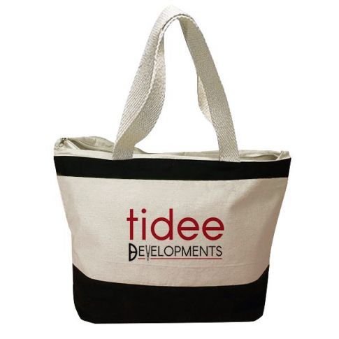 Two-Tone Canvas Custom Tote - 16.75"w x 12.75"h x 5"d