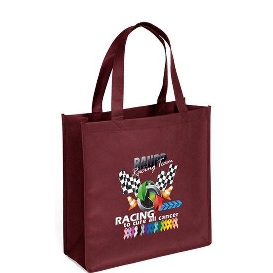 Full Color Custom Non-Woven Shopper Tote Bag - 13"w x 13"h x 5"d