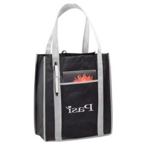 Custom PolyPro Non-Woven Contrast Carry-All Promo Grocery Tote - 13"w x 14.5"h x 6"d