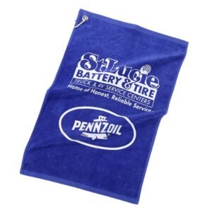 Colored Custom Cotton Golf Towel w/ Hook & Grommet - 16" x 24"