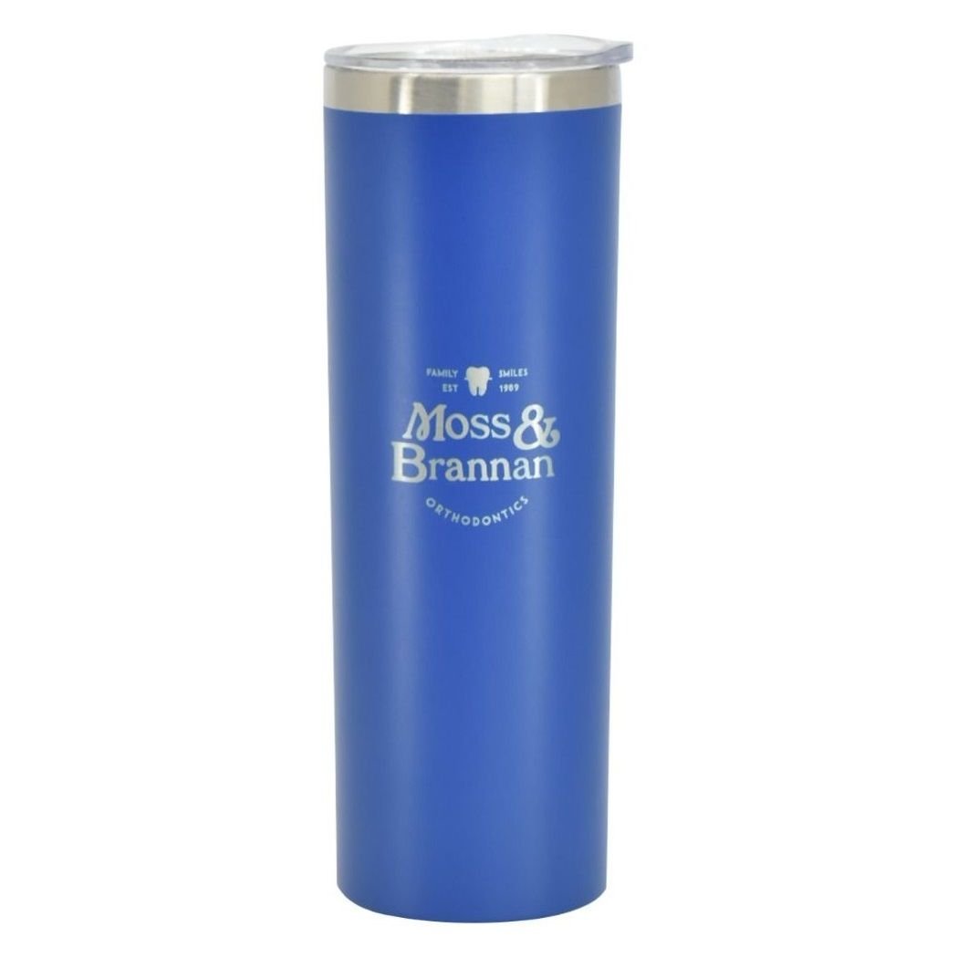 Laser Engraved Stainless Vacuum Custom Skinny Tumbler - 20 oz.