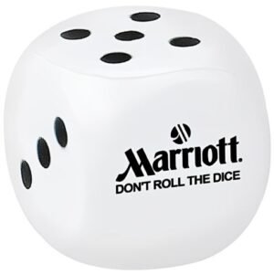 White Promotional Dice Stress Ball